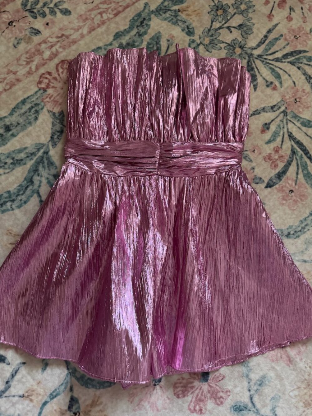 Strapless Pink Metallic Romper
